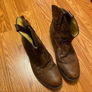 Brown Leather Booties 9